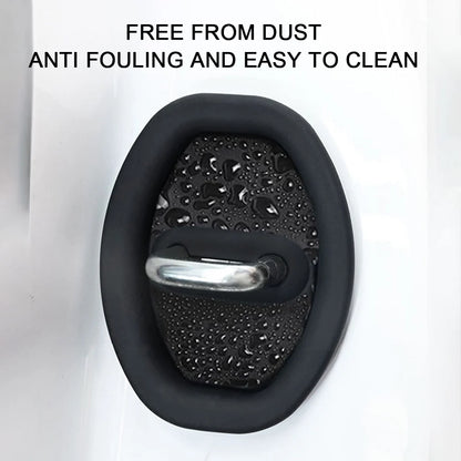 Silicone Door Lock Buckle Protector Car Dustproof Scratch-Resistance Cushion Pad Door Shock Absorber Cushion Silent Accessories