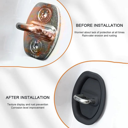 Silicone Door Lock Buckle Protector Car Dustproof Scratch-Resistance Cushion Pad Door Shock Absorber Cushion Silent Accessories