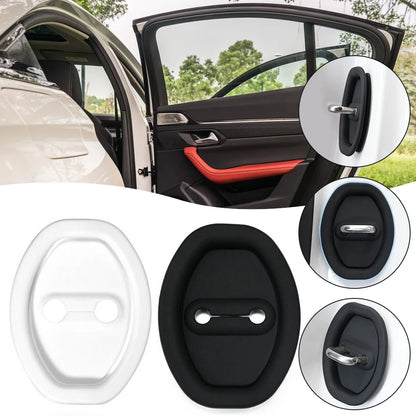 Silicone Door Lock Buckle Protector Car Dustproof Scratch-Resistance Cushion Pad Door Shock Absorber Cushion Silent Accessories